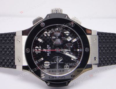 Hublot Big Bang Replica Watch Steel Black Ceramic Bezel 7750 Movement Swiss Grade